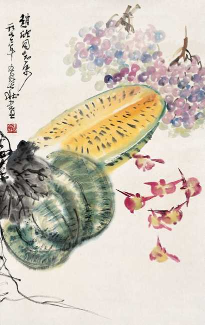 张大壮 1972年作 晚夏图 立轴